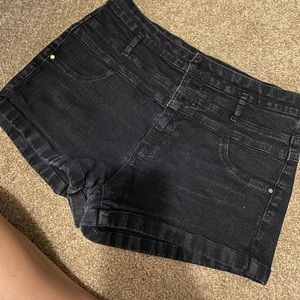 High waisted black shorts